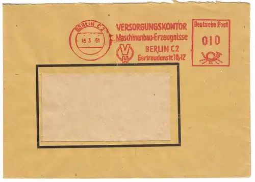 AFS, Versorgungskontor Maschinenbau-Erzeugnisse, o Berlin C 2, 18.3.61