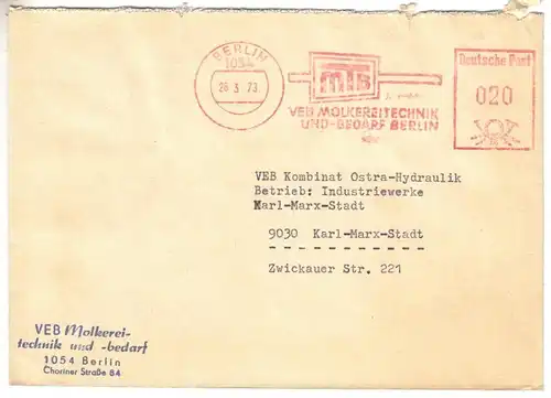 AFS, MTB, VEB Molkereitechnik und -Bedarf Berlin, o Berlin, 1054, 26.3.73