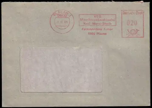 AFS, VEB Maschinenbauhandel Karl-Marx-Stadt, ..., o Plauen 1, 9900, 21.10.81