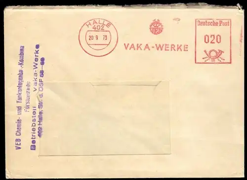 AFS, VEB VAKA-Werke, o Halle, 402, 25.9.73