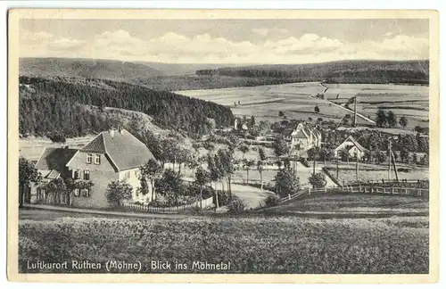 AK, Rüthen Möhne, Teilansicht, Blick ins Möhnetal, 1942