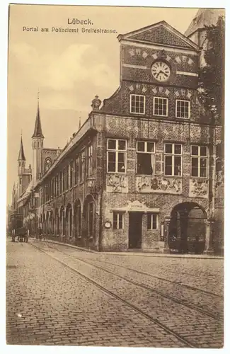 AK, Lübeck, Portal am Polizeiamt Breitestr., um 1912