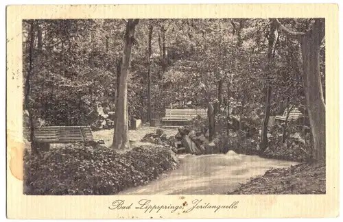 AK, Bad Lippspringe, Jordanquelle, 1917