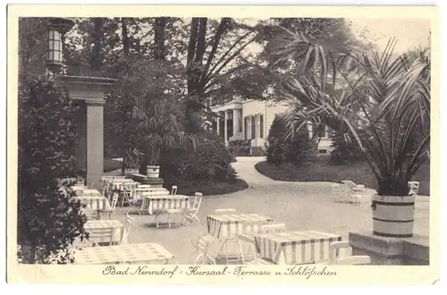 AK, Bad Nenndorf, Kursaal-Terrasse und Schlößchen, 1929