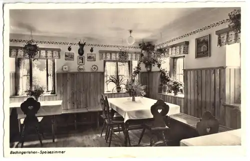 AK, Berchtesgaden - Stanggass, Landhaus Bachingerlehen, Gastraum, 1940