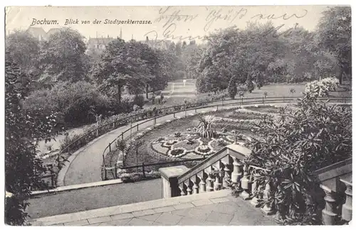 AK, Bochum, Blick von der Stadtparkterrasse, 1908