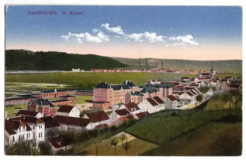 AK, Saarbrücken, St. Arnual, Teilansicht, um 1916