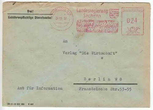 AFS, Landesregierung Sachsen, (10a) Dresden A 50, 24.11.51