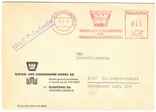 AFS, Wotan- u. Zimmermannwerke A.-G., o Glauchau (Sachs) 2, 26.3.68