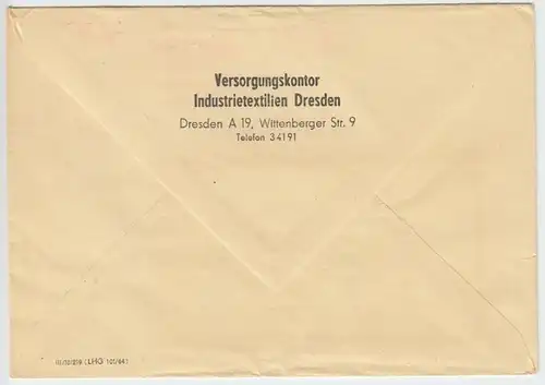 AFS, intex Versorgungskontor Industrietextilien Dresden, o Dresden A19, 13.8.64
