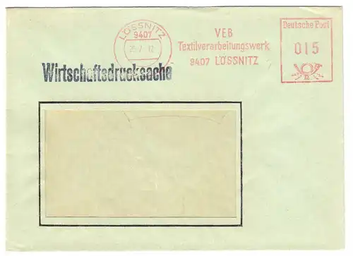 AFS, VEB Textilverarbeitungswerk 9407 Lössnitz, o Lössnitz, 9407, 26.7.72