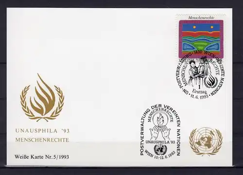 Michel-Nr. UNO Wien 151, Weiße Karte 133, o 1400 Wien, 11.6.1993