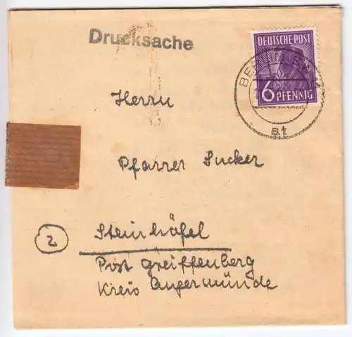 Drucksache, Mi-Nr. Einheit 944 EF, o Berlin SW 11, 11.2.48