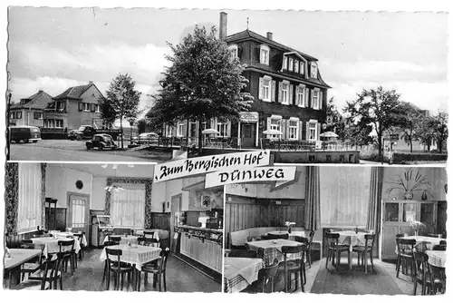 AK, Burscheid Dünweg, Restaurant "Zum Bergischen Hof", drei Abb., 1964
