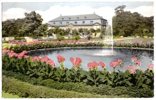 AK, Darmstadt, Partie im Orangerie-Garten, 1957