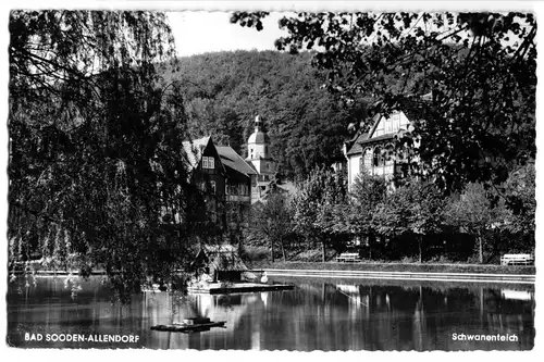 AK, Bad Sooden-Allendorf, Partie am Schwanenteich, 1963