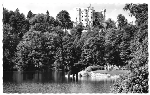 AK, Hohenschwangau, Königsschloß Hohenschwangau mit Alpsee, um 1960