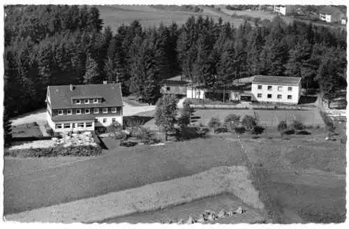 AK, Marienheide - Eberg, VdH-Waldhotel, Luftbildansicht, um 1960