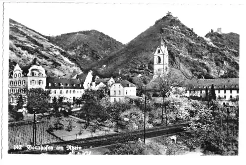 AK, Bornhofen am Rhein, Teilansicht, um 1958