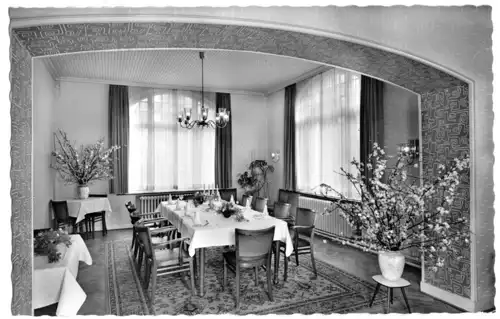 AK, Handorf i. Westf., Haus Vennemann am Werseufer, Gastraum, 1961