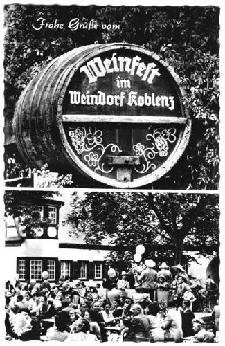 AK, Koblenz am Rhein, Weindorf Koblenz, zwei Abb., um 1971