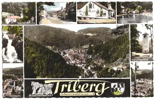 AK, Triberg Schwarzwald, zehn Abb., gestaltet, 1961