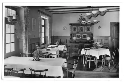 AK, Schönau Schwarzw., Berghotel Wiedener Eck, Gastraum, um 1958