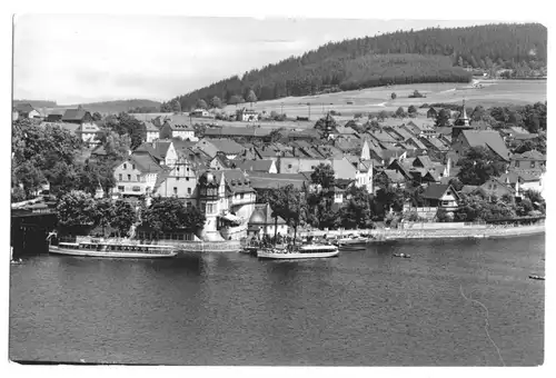 AK, Saalburg Saale, Teilansicht, Bleilochtalsperre 1957