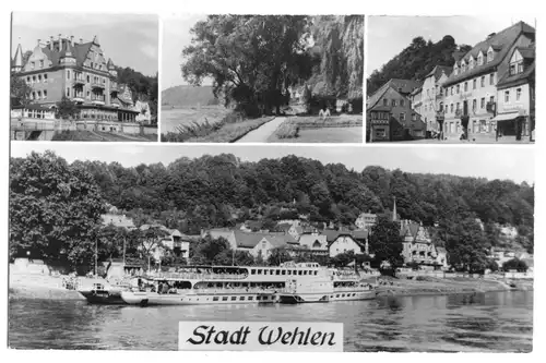 AK, Stadt Wehlen Sächs. Schweiz, vier Abb., 1968