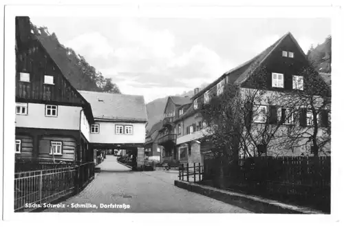 AK, Schmilka Sächs. Schweiz, Dorfstr., 1956