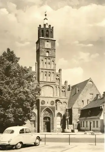 AK, Brandenburg Havel, Rathaus mit Roland, zeitgen. Pkw, 1973