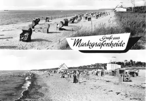 AK, Rostock Markgrafenheide, zwei Abb., Strandpartien, 1963