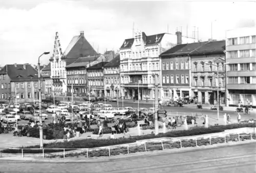 AK, Brandenburg Havel, Neustädter Markt, belebt, 1974