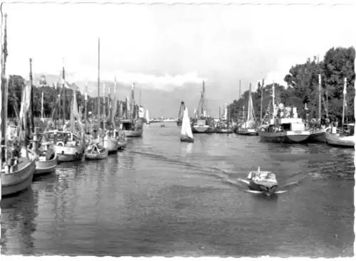 AK, Rostock Warnemünde, Alter Strom, 1957