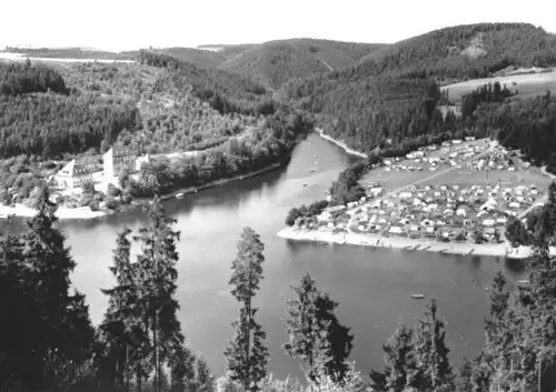 AK, Linkenmühle, Stausee der Hohenwartesperre mit Campingplatz, 1977