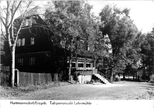 AK, Hartmannsdorf Erzgeb., Talsperrencafé Lehnmühle, 1970
