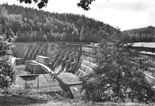 AK, Kriebstein, Talsperre Kriebstein, Staumauer, 1972