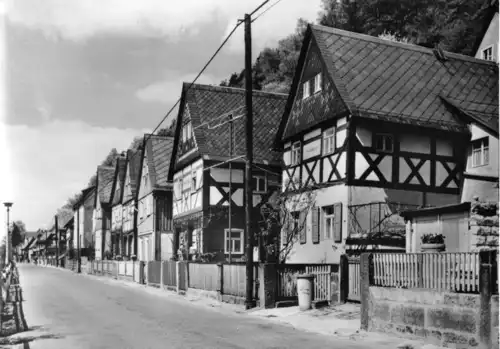 AK, Bad Schandau Sächs. Schweiz, OT Postelwitz, 7-Brüder-Häuser, 1972