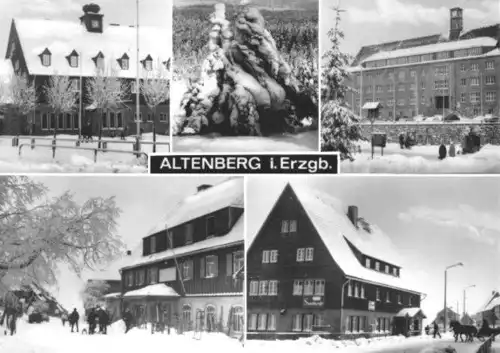 AK, Altenberg Erzgeb., fünf Winterliche Abb., 1970