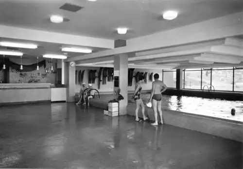 AK, Oberhof Thür. Wald, Interhotel "Panorama", Schwimmhalle, 1975