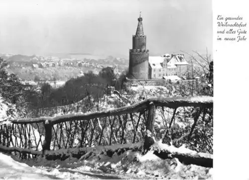 AK, Weida, winterliche Teilansicht mit Weihnachtsgruß, 1967