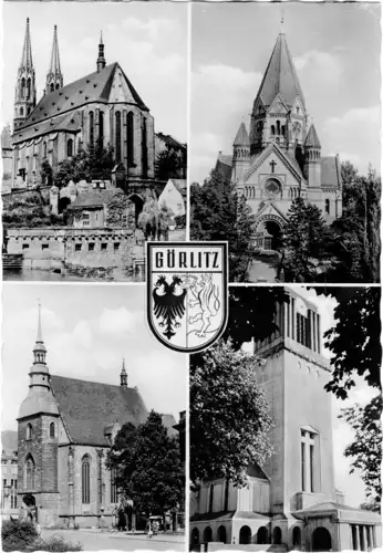 AK, Görlitz, Ev. Kirchen, vier Abb., 1962