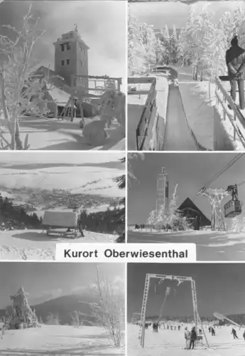 AK, Kurort Oberwiesenthal Erzgeb., sechs Winteransichten, 1984