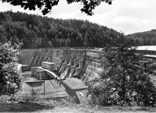 AK, Kriebstein, Talsperre Kriebstein, Staumauer, 1978