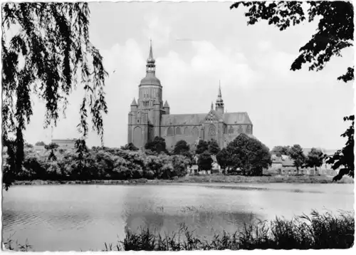 AK, Stralsund, Am Frankenteich, Kirche, 1961