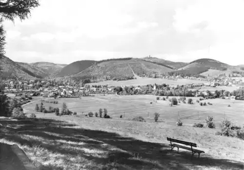 AK, Tabarz Thür. Wald, Gesamtansicht mit Inselsberg, 1970