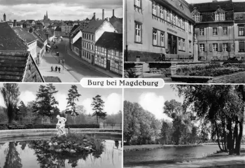 AK, Burg b. Magdeburg, vier Abb., 1970