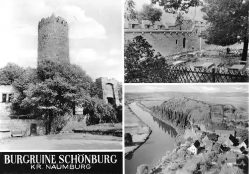 AK, Schönburg Kr. Naumburg, Burgruine Schönburg, drei Abb., 1978