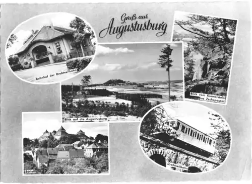 AK, Augustusburg Erzgeb., fünf Abb., gestaltet, 1962