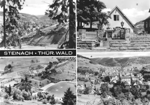 AK, Steinach Thür. Wald, vier Abb., u.a. Stadion und Schwimmstadion, 1975